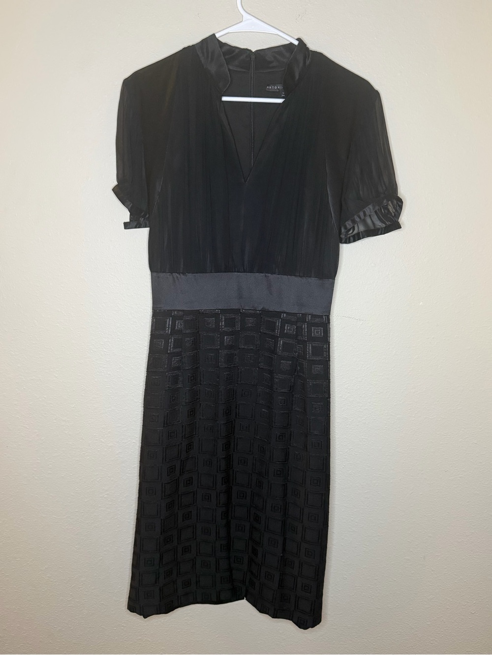 ANTONIO MELANI Little Black Dress Short Sleeve Cocktail Party Women's 14
